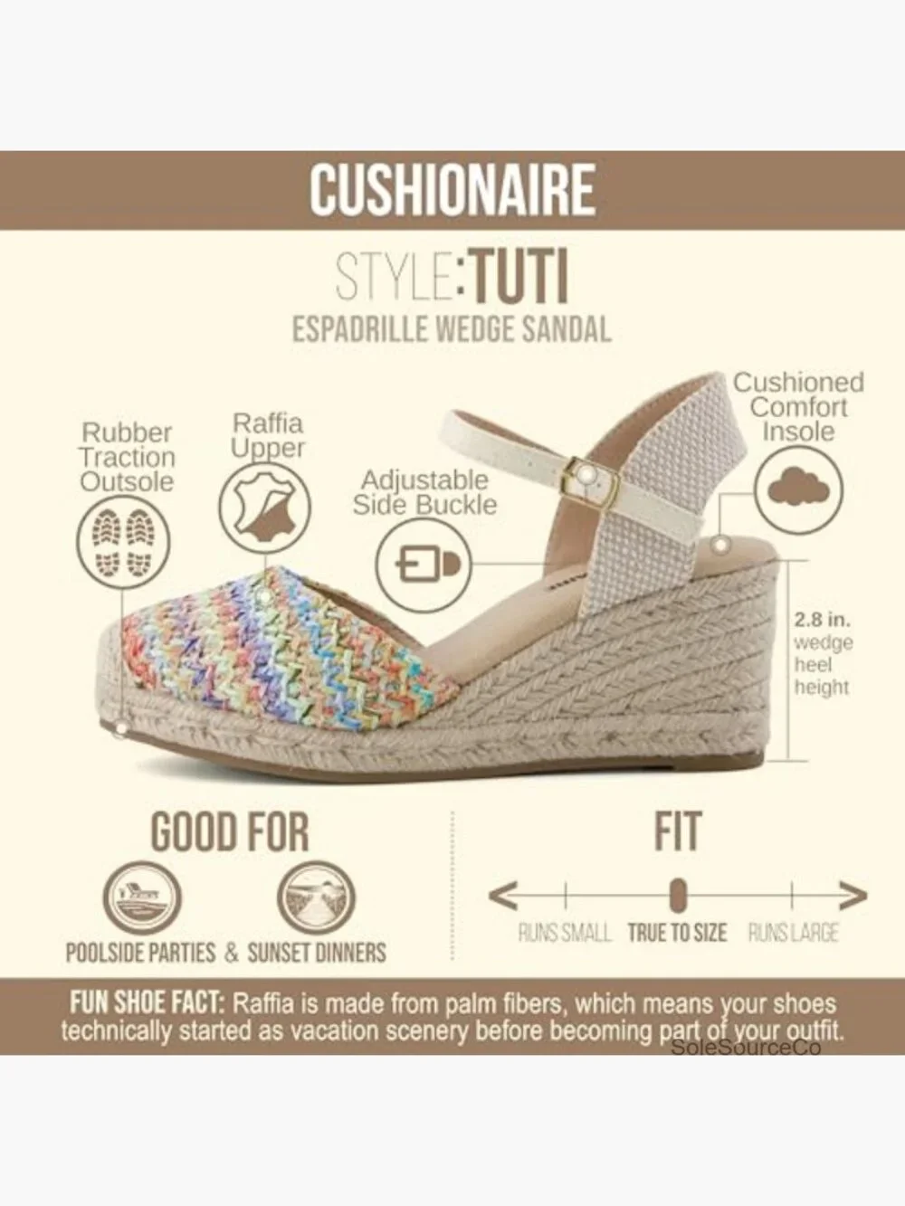 Woven Espadrille Wedge Sandals, Adjustable Ankle Strap, Cushioned Footbed,